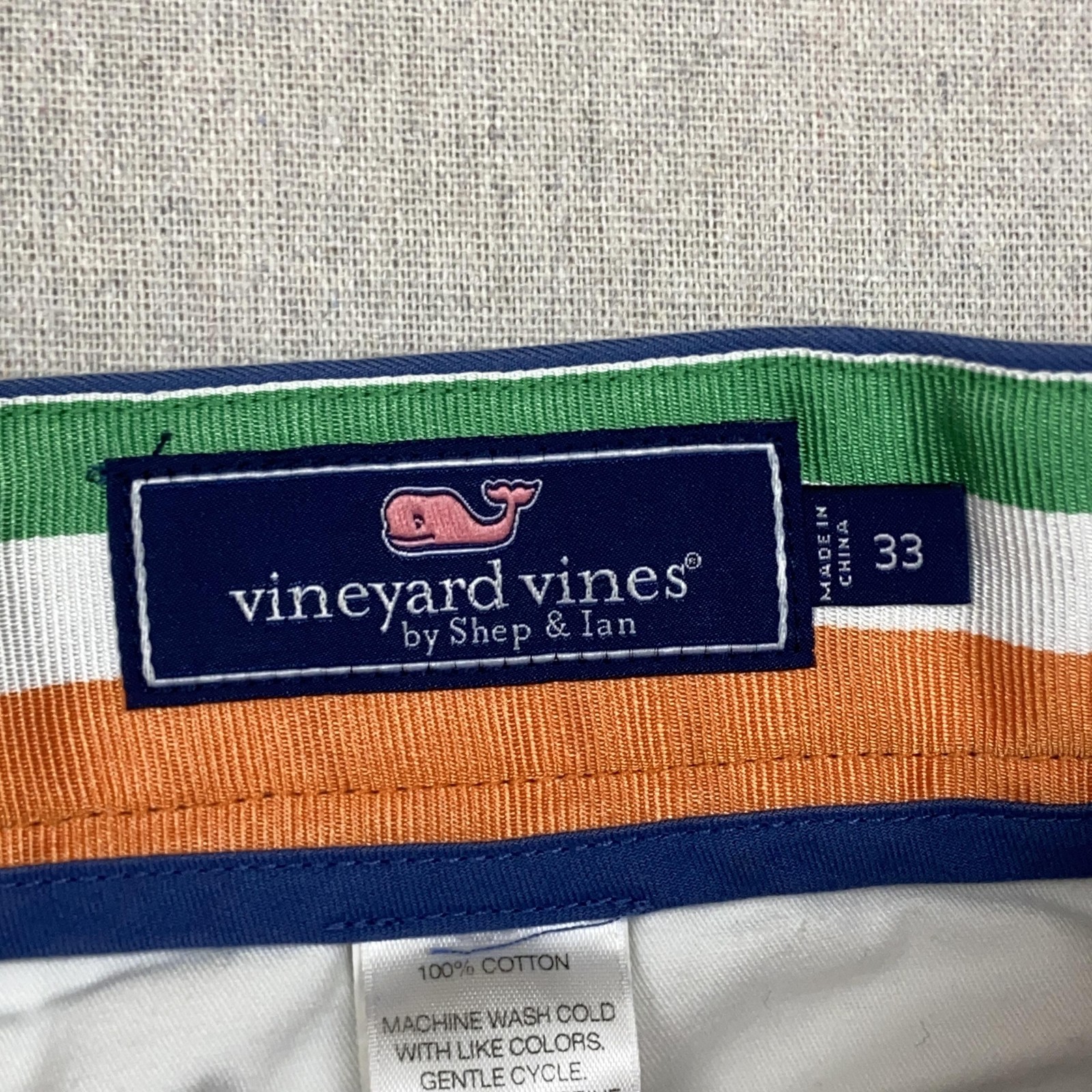 Vineyard Vines Breaker Shorts Mens Size 33 Blue Embroidered Clover Chino 9in
