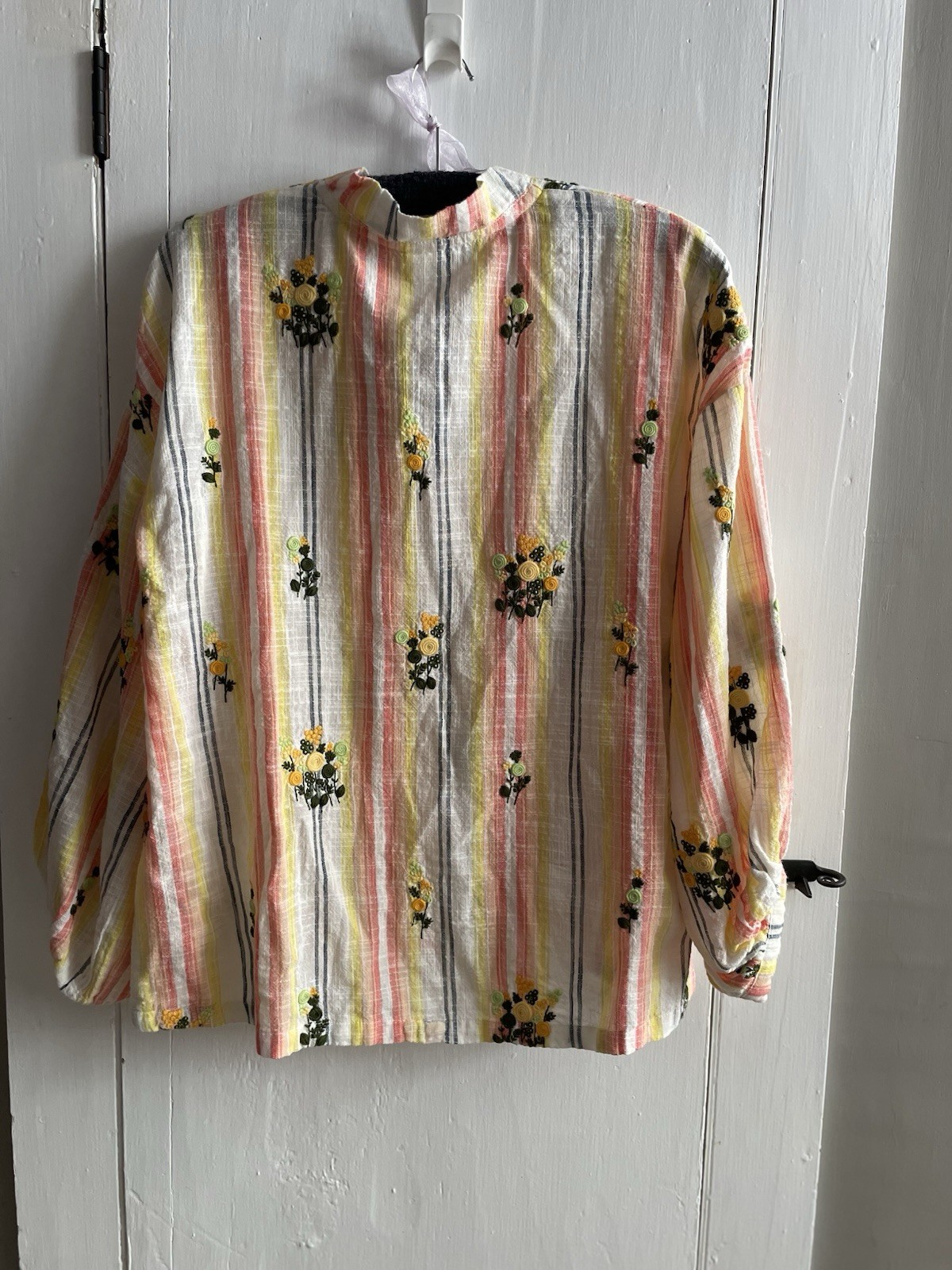 Ivy Jane 100% Cotton Gauze Embroidered Boho Whimsical Pull Over Top Size S/M NWT