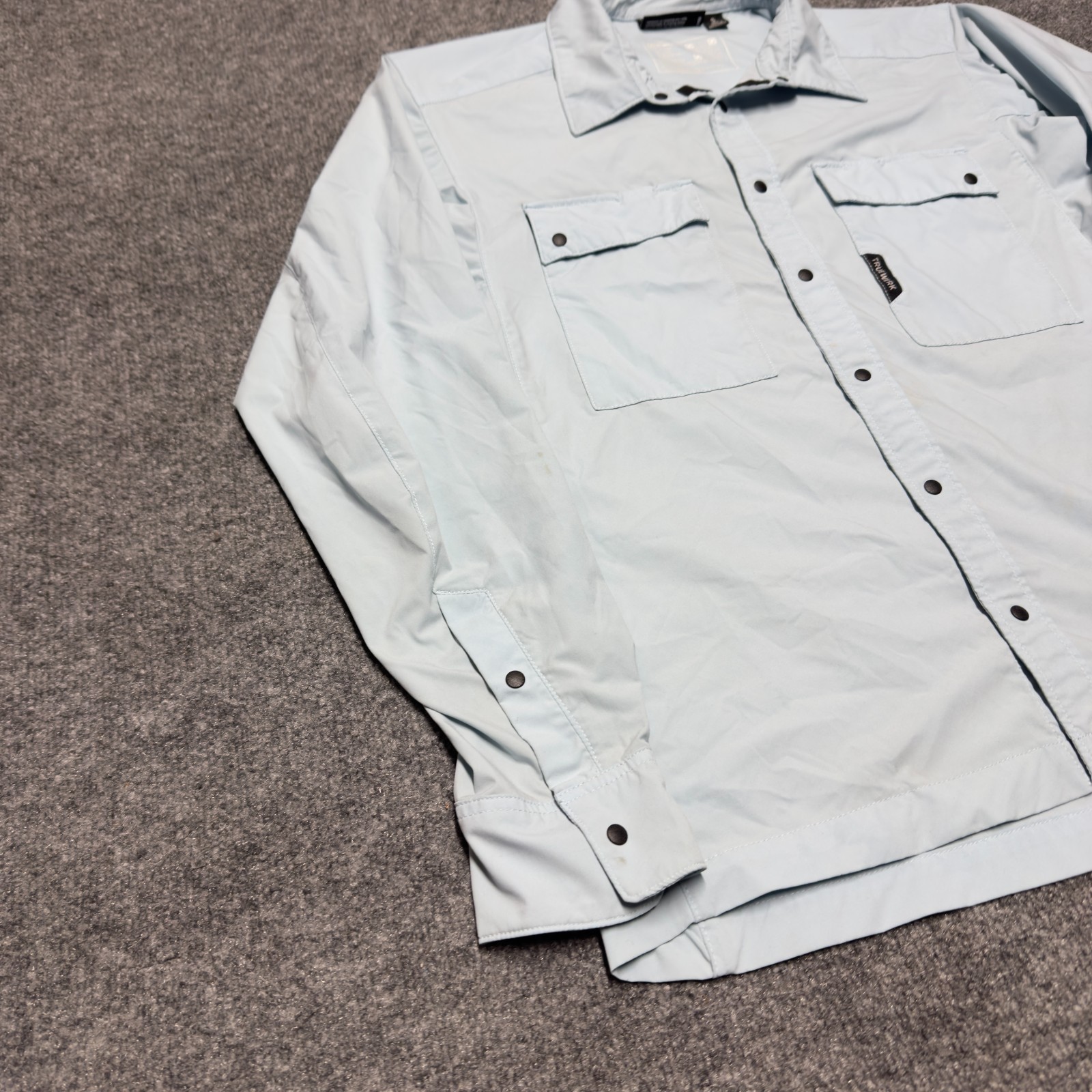 Truewerk LS Cloud Shirt Men Small Blue Long Sleeve Snap Work