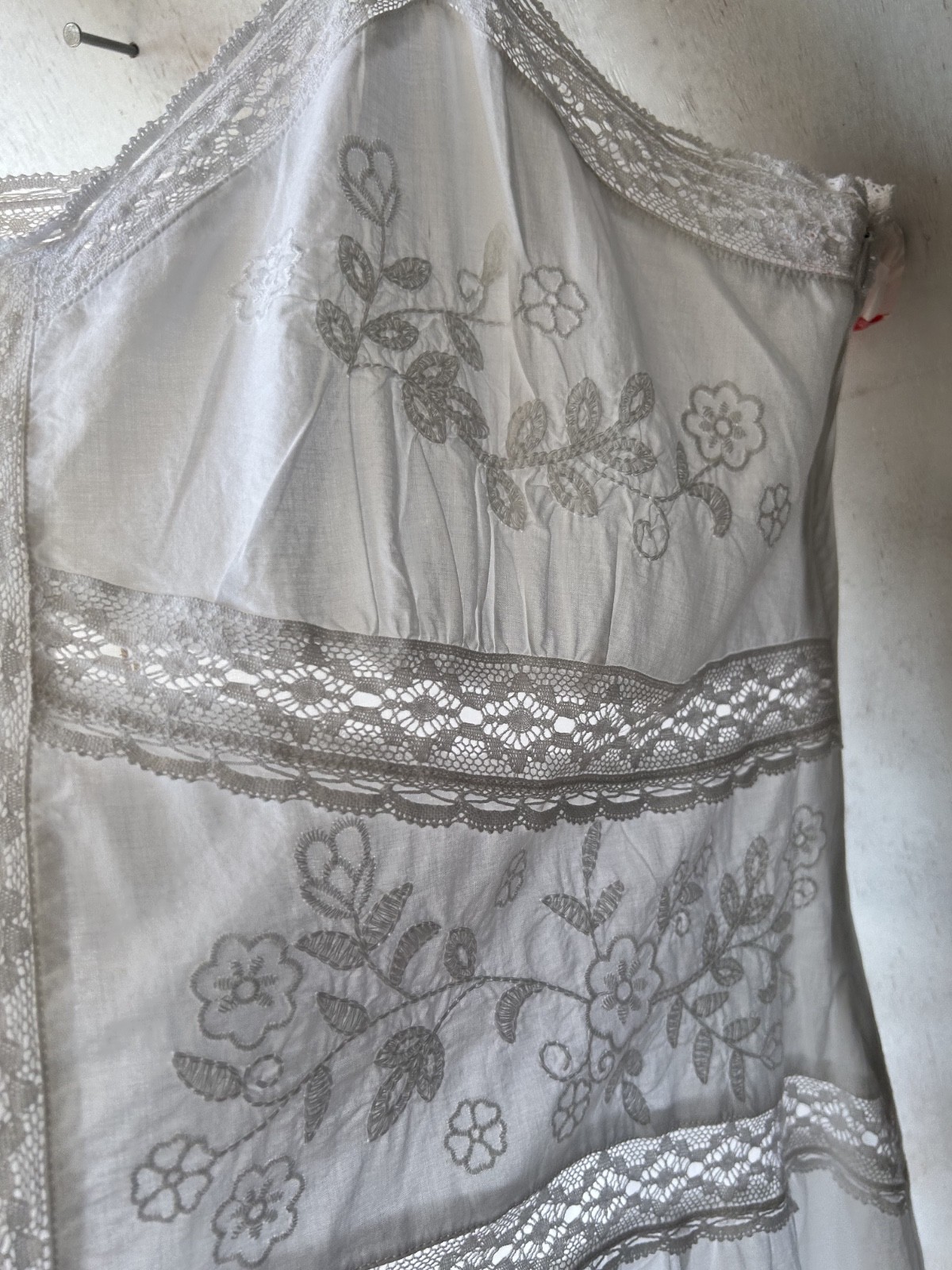 White Embroidered Cami Midi Dress Size 20 Lightweight Cotton New