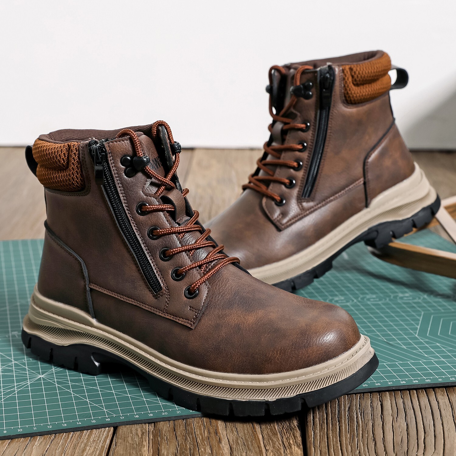 Indestructible Mens Work Boots Steel Toe Safety Shoes Waterproof Slip Resistant