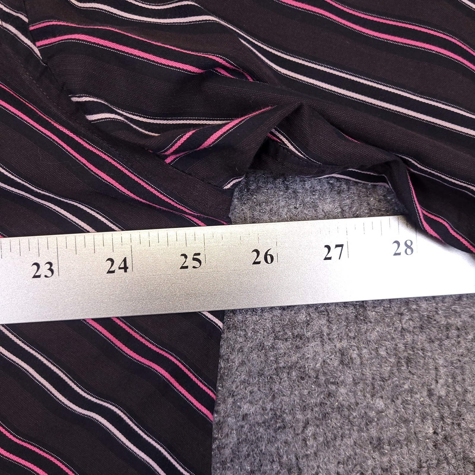 7D 7 Diamonds Shirt Mens 2XL Chocolate Brown Striped Cotton Spread Collar