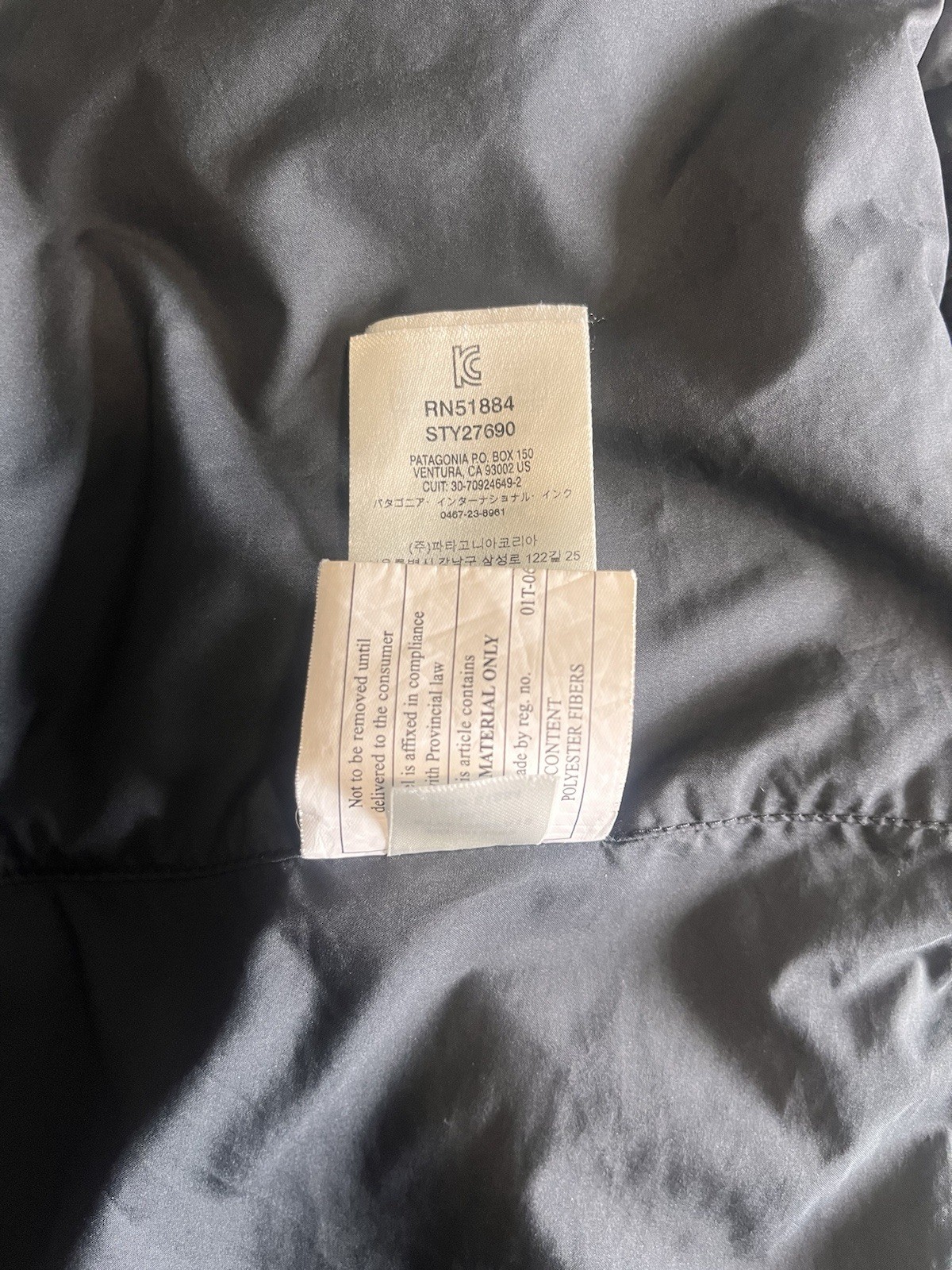 Patagonia Women’s Large Black Lightweight Quilted Jacket Full Zip