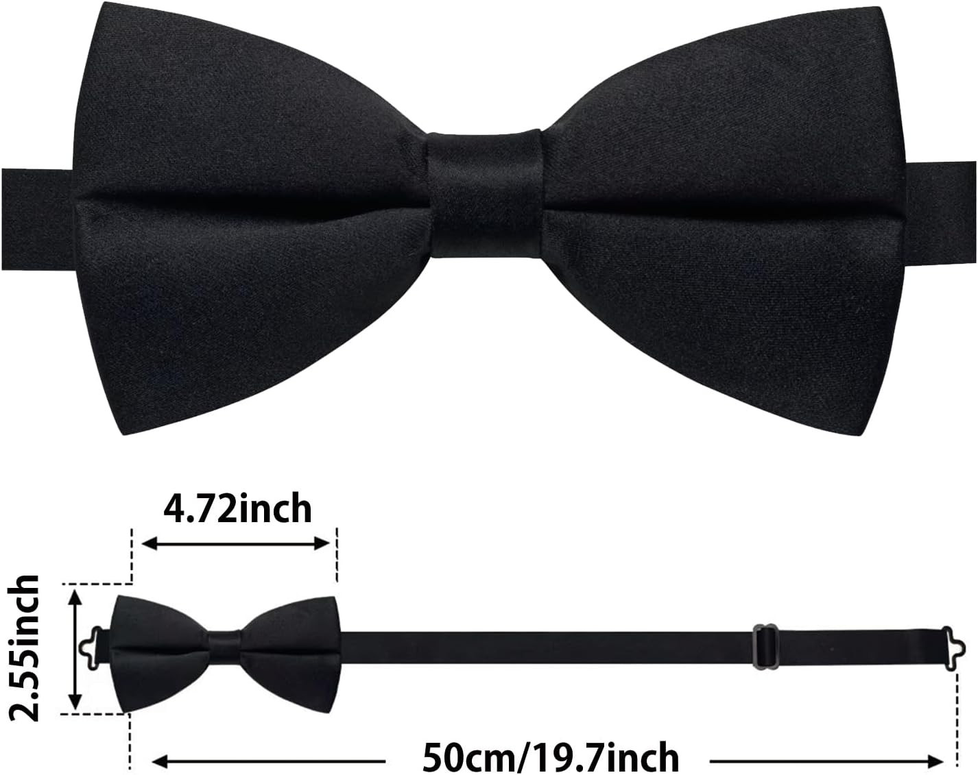Bow Ties for Men Solid Color Bow Tie Pre-Tied Adjustable – Men’S Bow Tie for Par