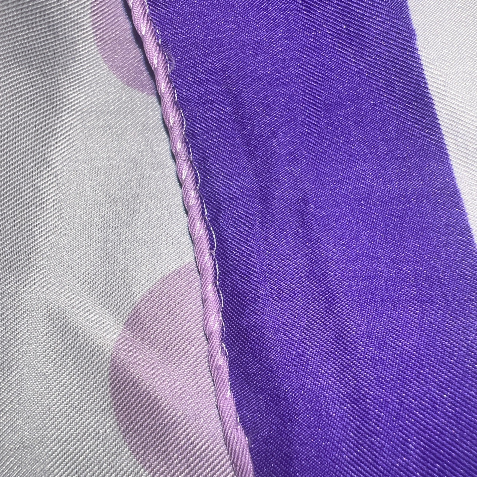 Vintage Vera Silk & Rayon Scarf – purple Dots – purple Border – 25×25”