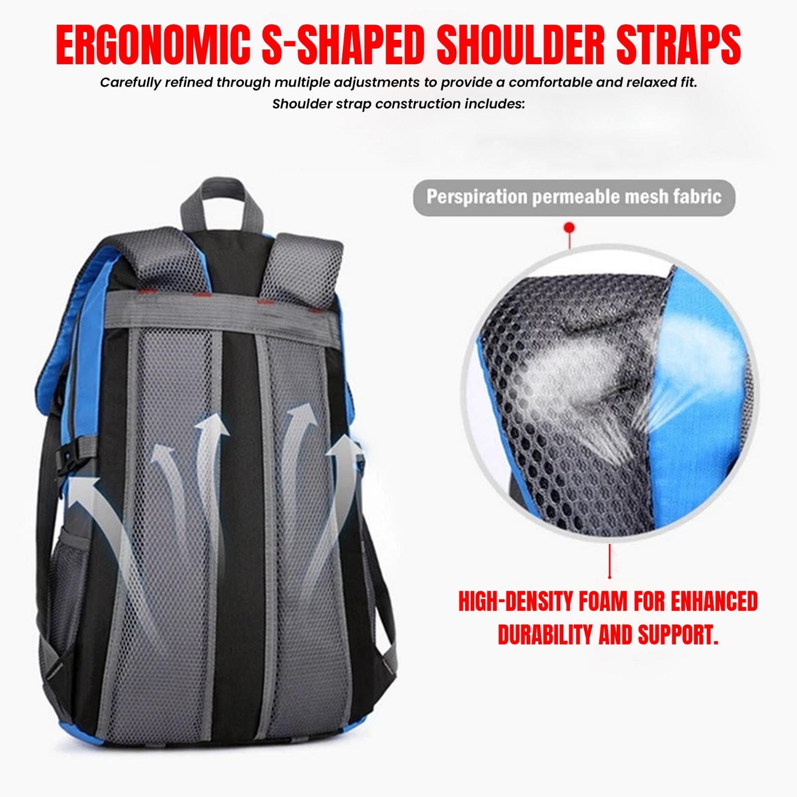 Men Women School Book Bag Rucsack Camping Hiking Backpack 40L Large Bag USA