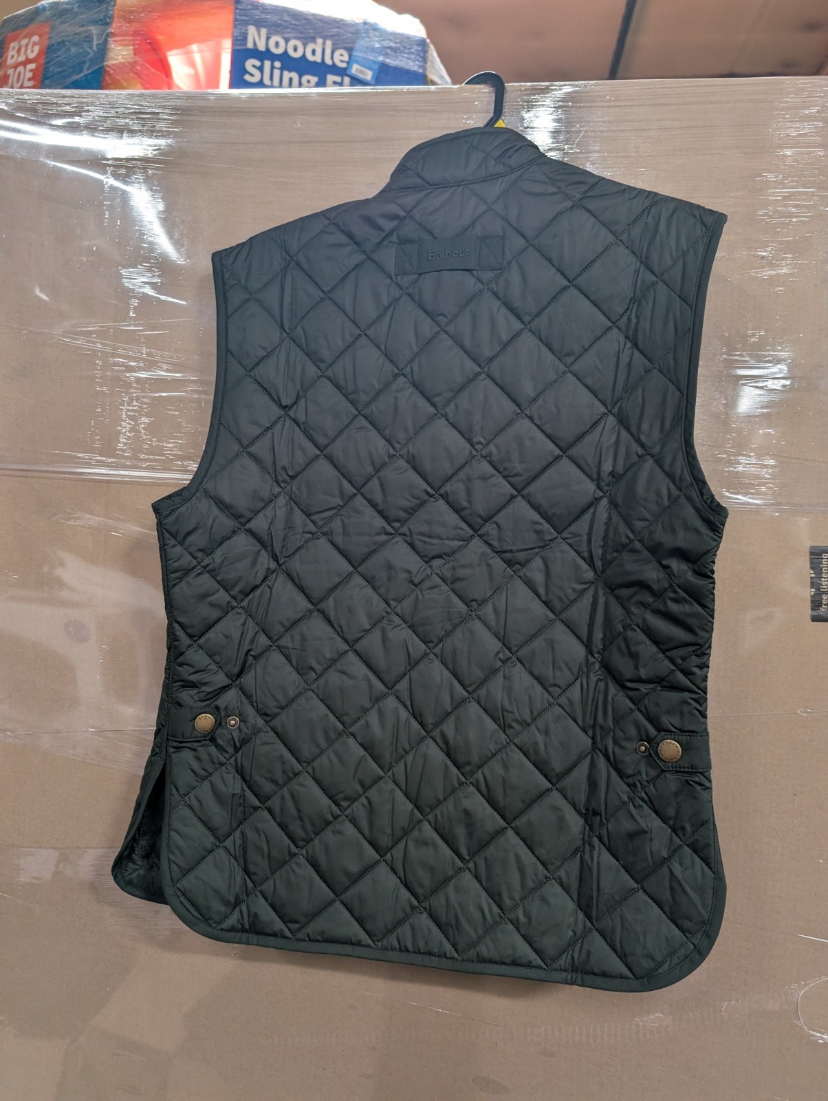Barbour Men’s Olive Green Lowerdale Quilted Gilet Full Zip Vest Sz Med