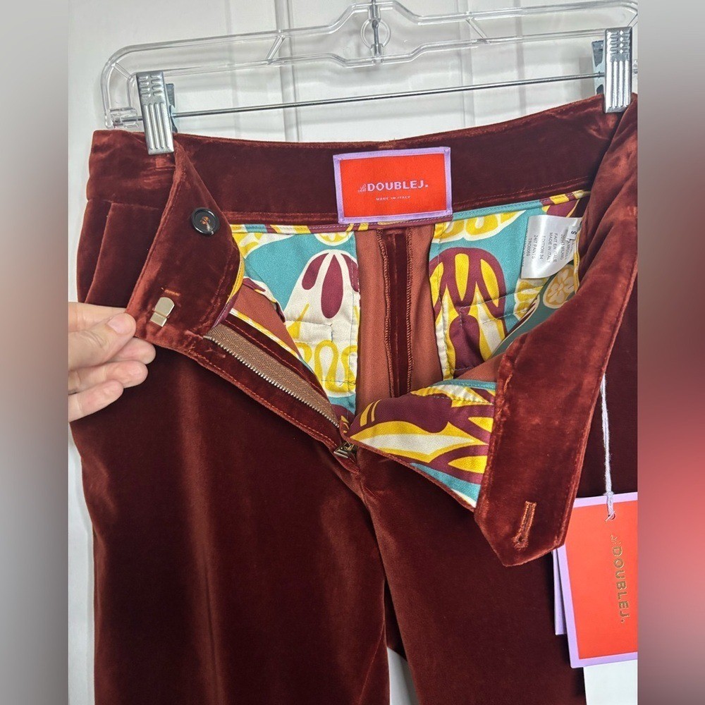 NWT LA DoubleJ Rich Coat 24-7 Velvet Solid Pants in Terracotta size S