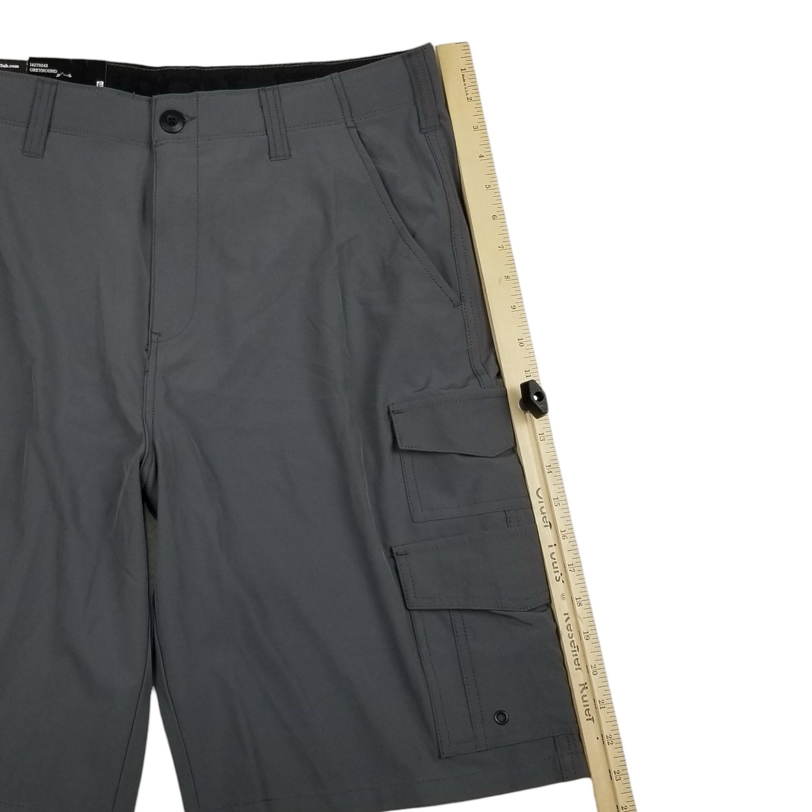 Iron Co Grey sz 34 Men’s Flex Waistband Stretch Hybrid Multi Pocket Cargo Short