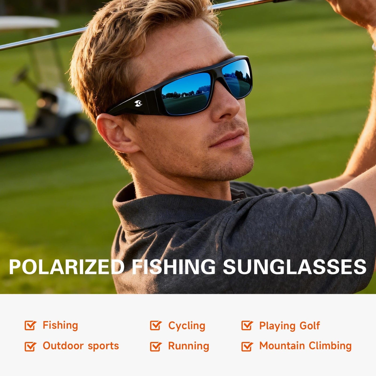 Polarized UV400 Fishing Sunglasses for Men & Women – Wrap Around Sports Glasses