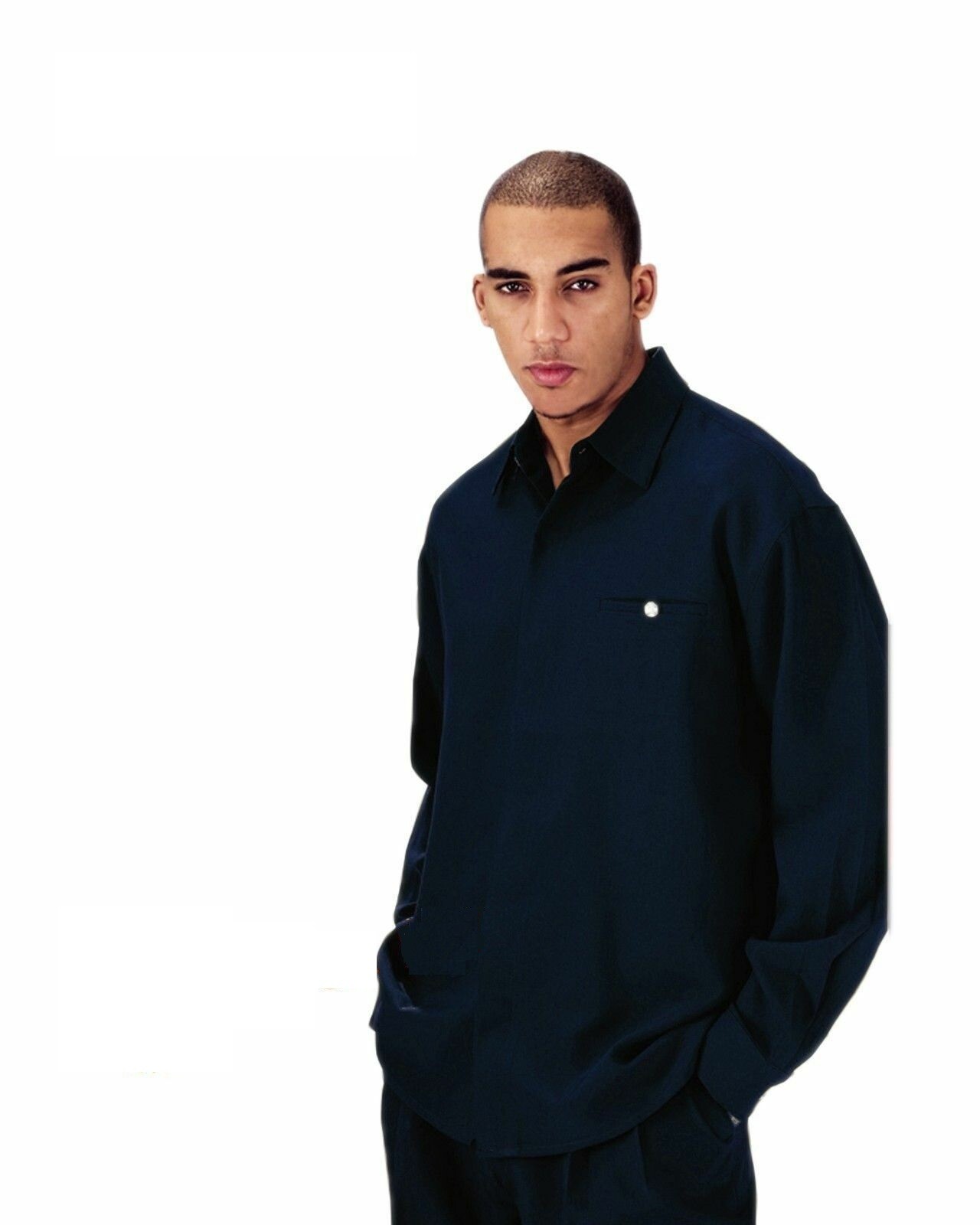 Men’s 2pc Walking Suit Long Sleeve Casual Shirt & Pants Set Solid 8 Colors 2612