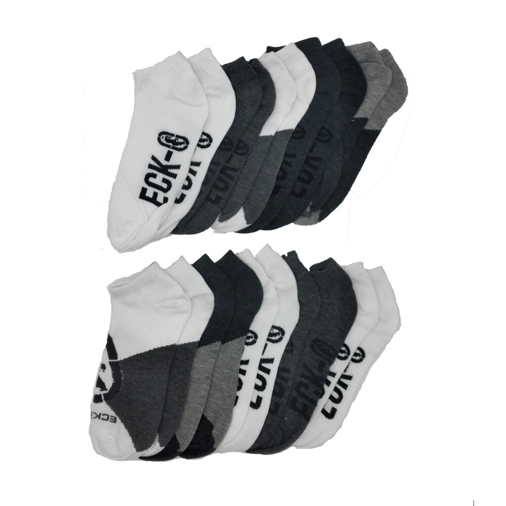10-20 Pairs of Ecko Men’s Basic Quick Dry No Show Athletic Socks 10-13