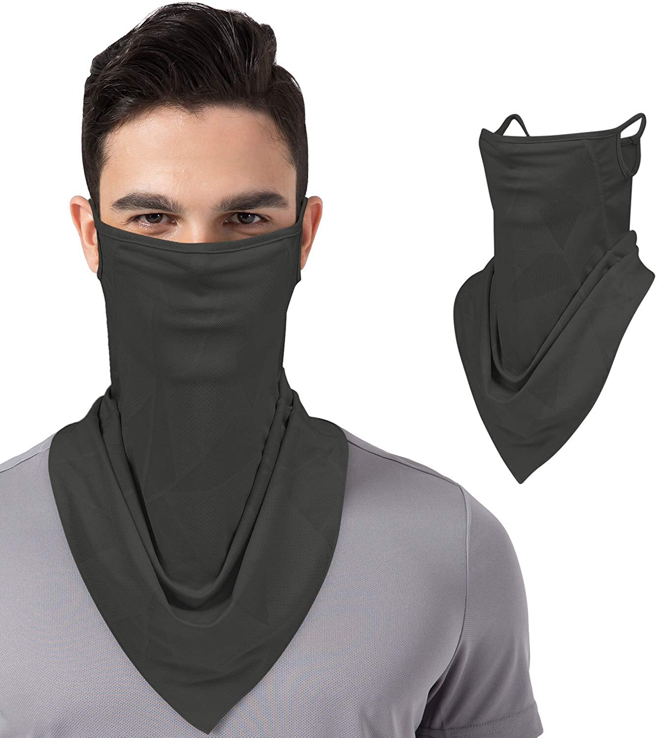 Sun Protection Scarf Face Mask Breathable Face Cover Neck Gaiter with Ear Loops