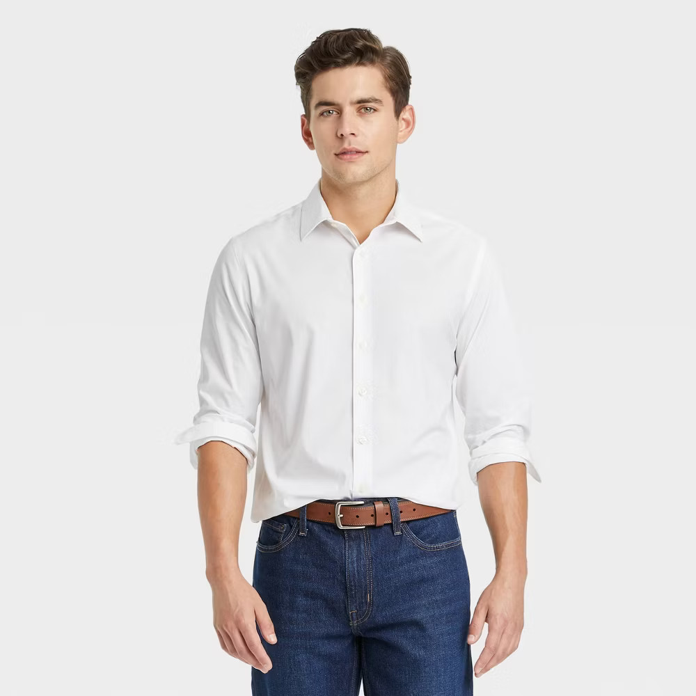 Men’s Performance Dress Long Sleeve Button-Down Shirt – Goodfellow & Co