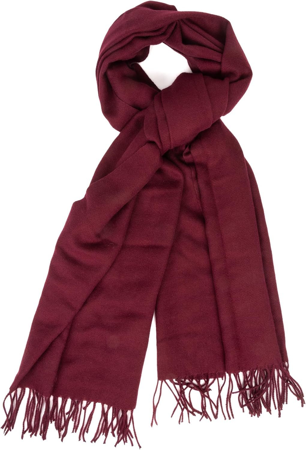 Winter Scarf for Men Women – Soft Warm Cashmere Feel Scarves Medium Brugundy