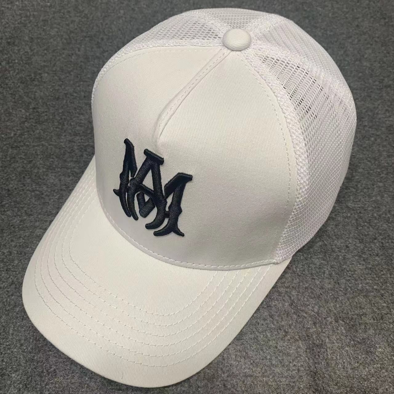 AMIRI Gothic Logo Mesh Trucker Cap Men Women Adjustable Baseball Hat 2 Colors