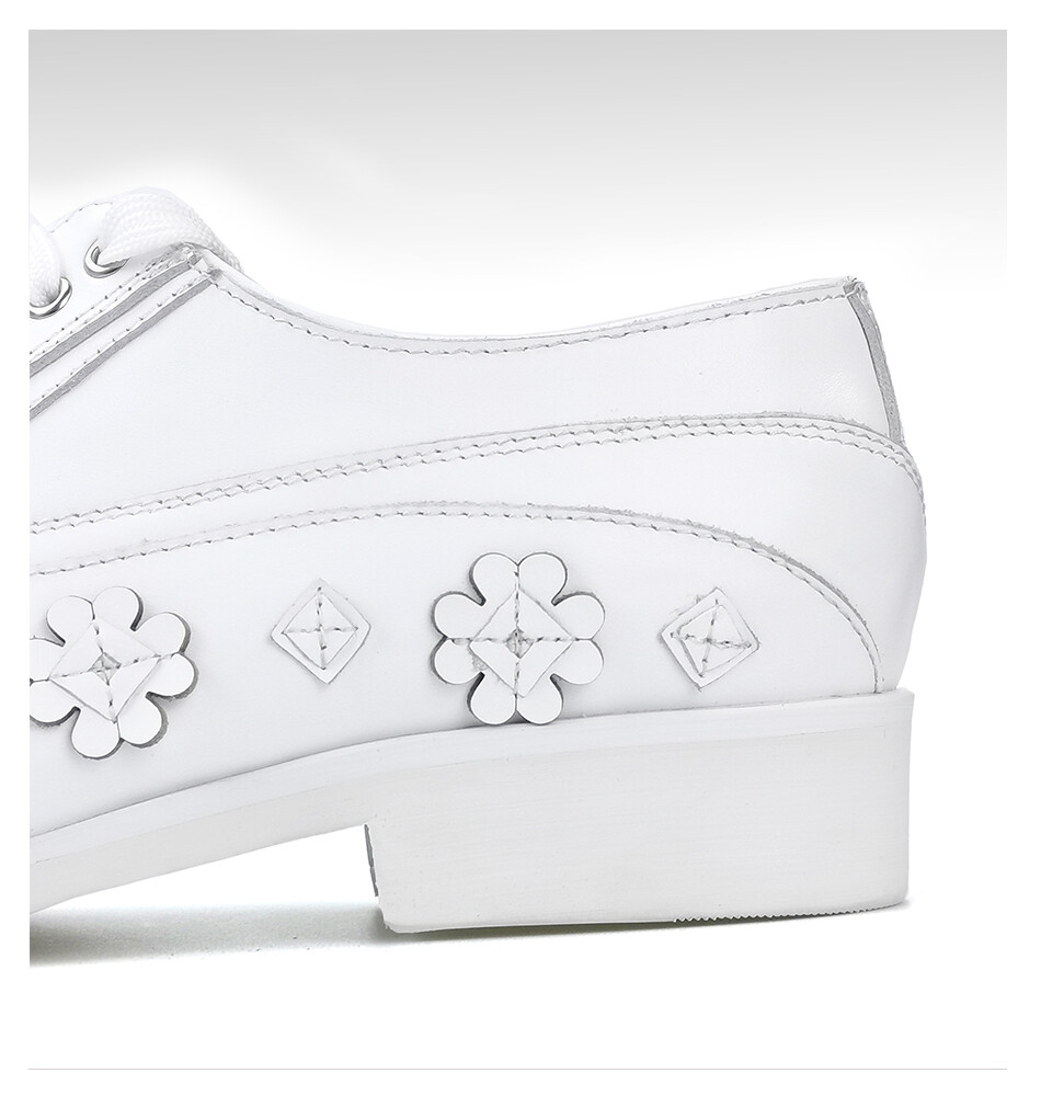 Mens Retro Oxfords Handmade Flower Dress Formal Real Leather Lace Up Party Shoes