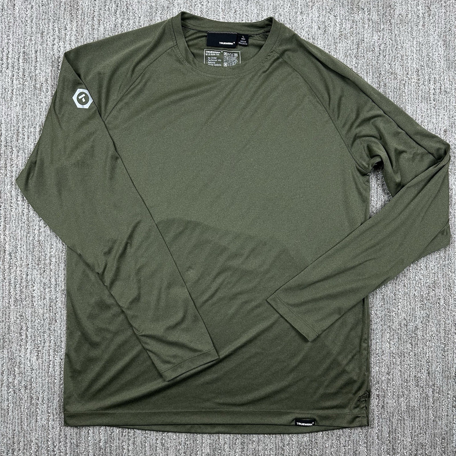 Truewerk B1 Sun T Shirt Mens Large Green Performance Stretch Work Utility