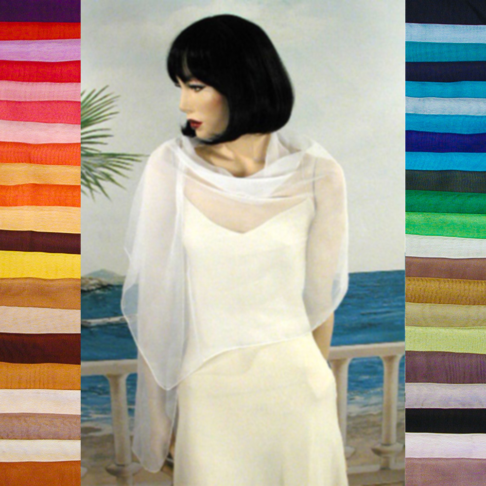 Long Sheer Chiffon Scarf Wrap Shawl Hijab Solid 47 Colors Evening – W178