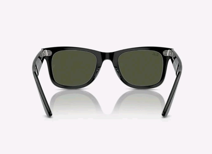 Ray-Ban RB2140 901 50-22 Wayfarer Green Lenses Unisex Classic Sunglasses – Black