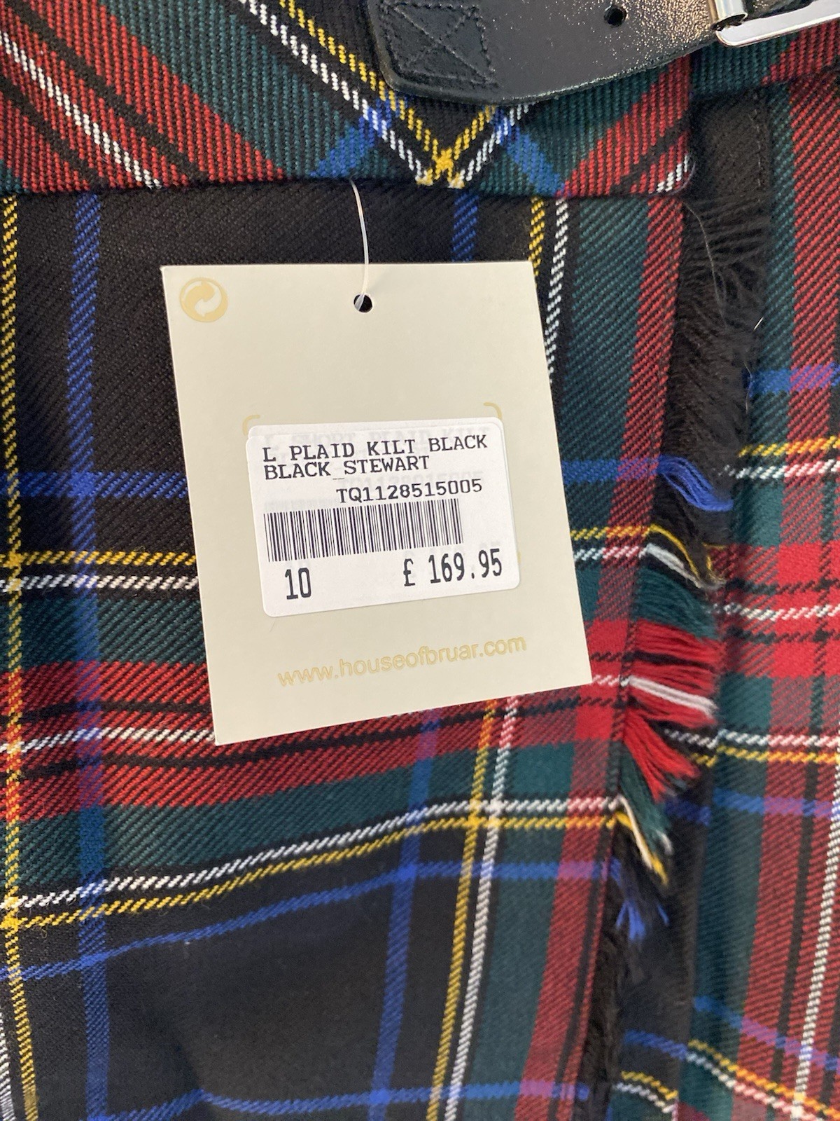 NWT House Of Bruar Stacey 24” Kilt Skirt in Black Stewart Size UK 10/US 6