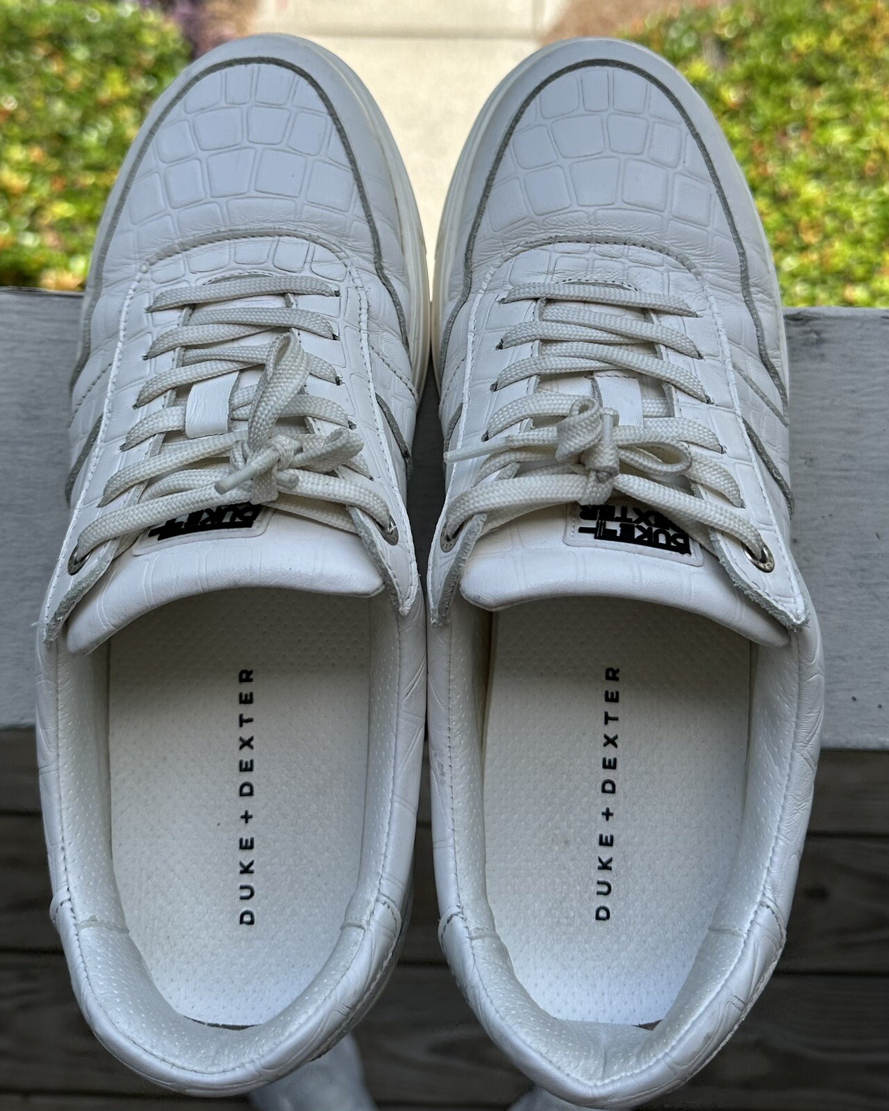 *RARE* Men Duke And Dexter Sneaker Retail $280- White Crocodile – (discontinued)