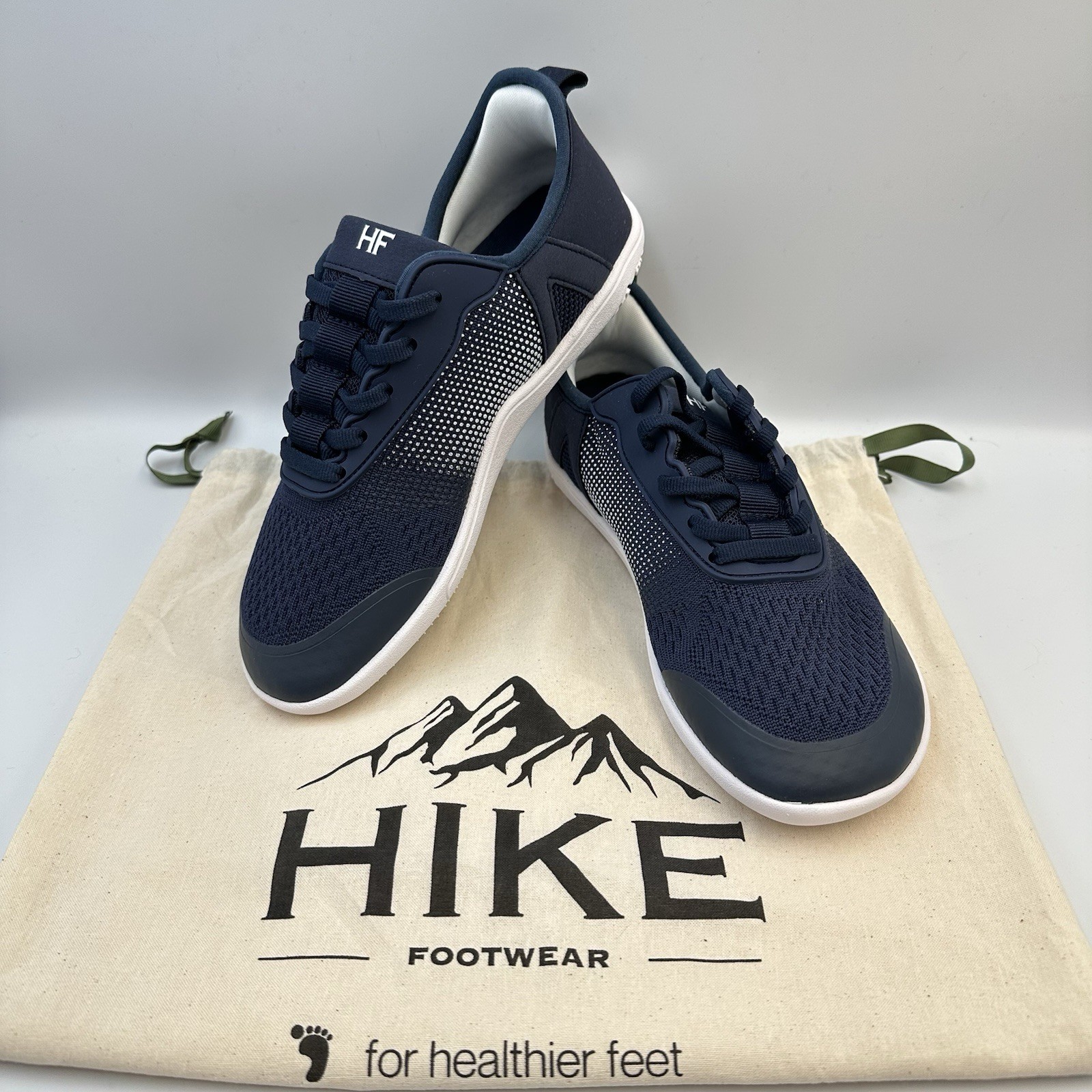 Hike Footwear HF Stride Sneaker Barefoot Blue White Lace Up EU 36 Men 4 Women 6