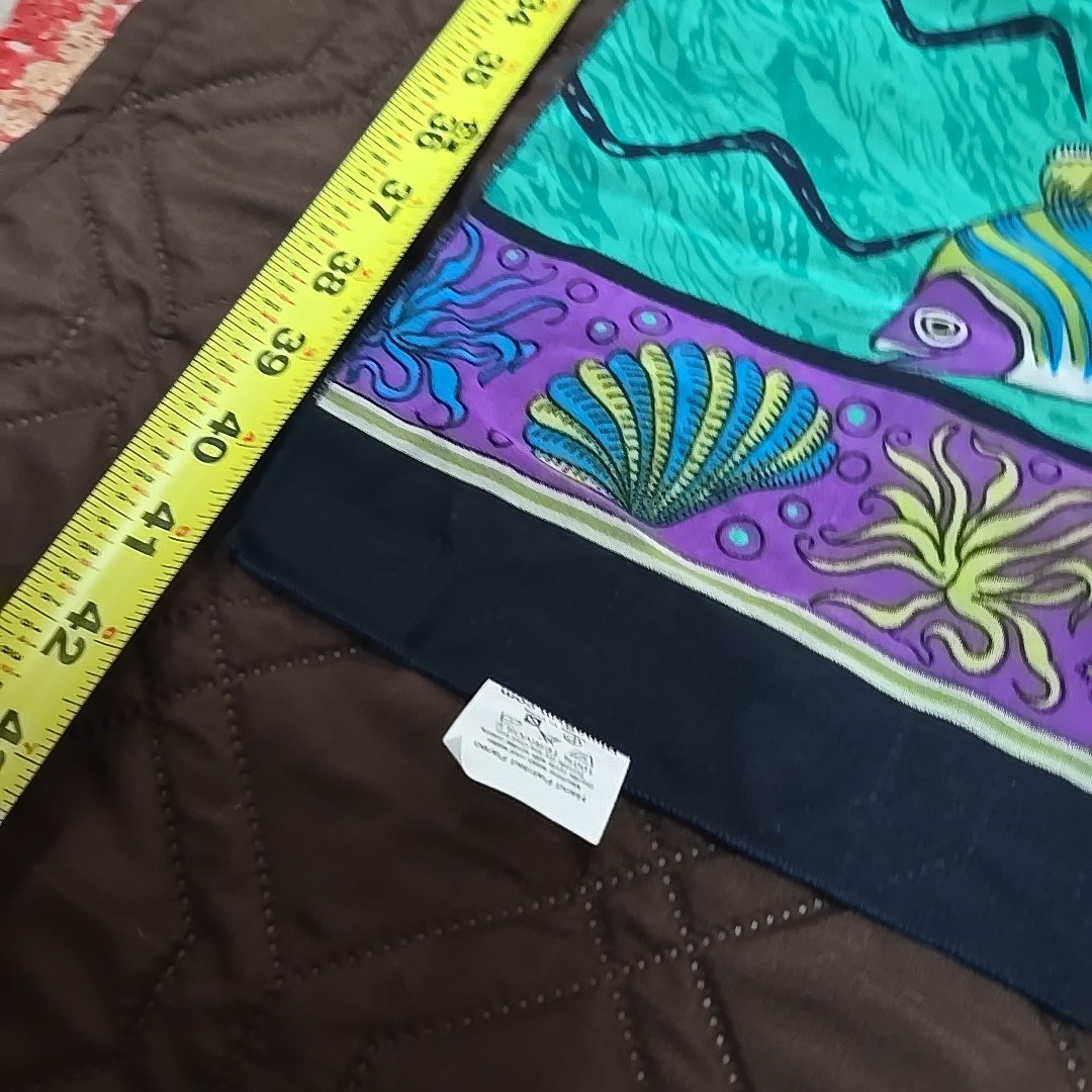 Fish Design Hand Painted Plumeria Wraparound Pareo Skirt