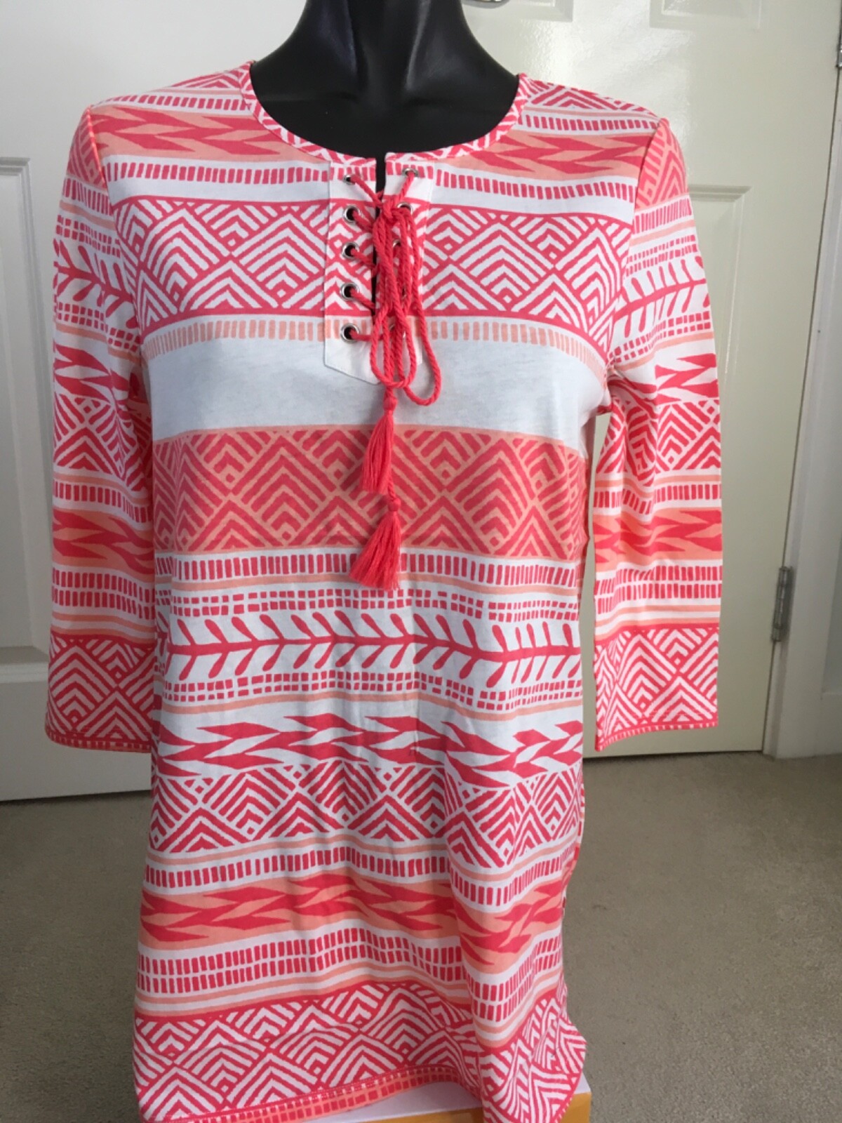 Emreco Ladies Tunic Style 3Qtr sleeve 100% Cotton top – BNWT