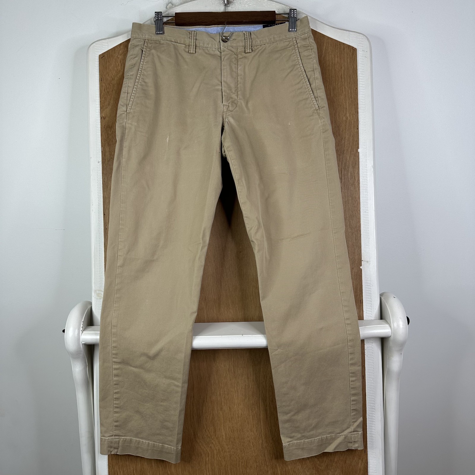 Polo Ralph Lauren Pants Mens 30×30 Khaki Brown Cotton Chino Flat Front Straight
