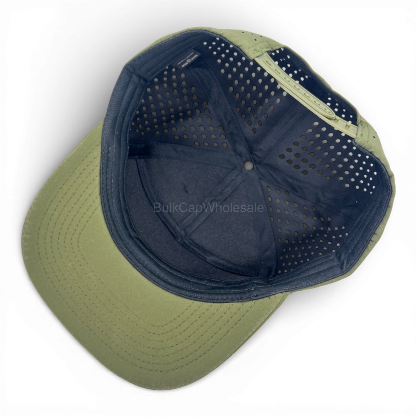 Men’s Snapback Hat Laser Vented 7 Panel Flat Brim Baseball Cap Adjustable