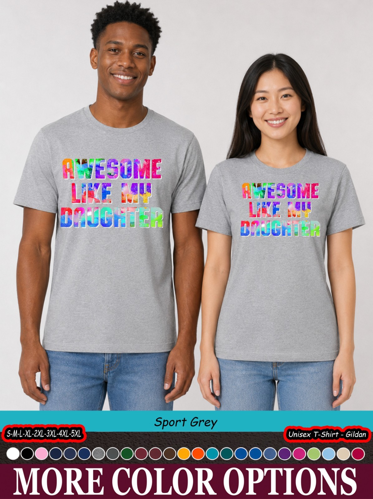Proud Dad Awesome Like My Daughter Graphic Tee Father Gift