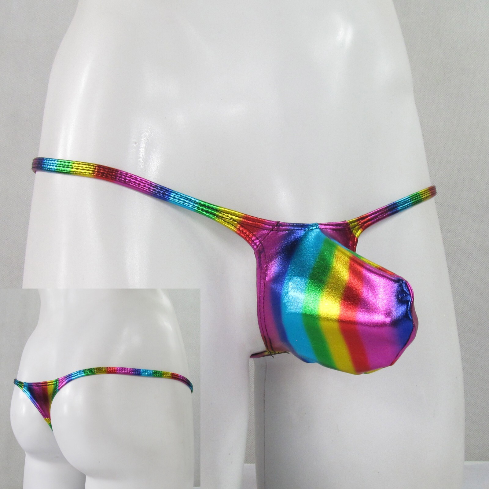 K4033 K403 Mens Grape Smugglers Pouch String ThongCoated Metallic Shiny