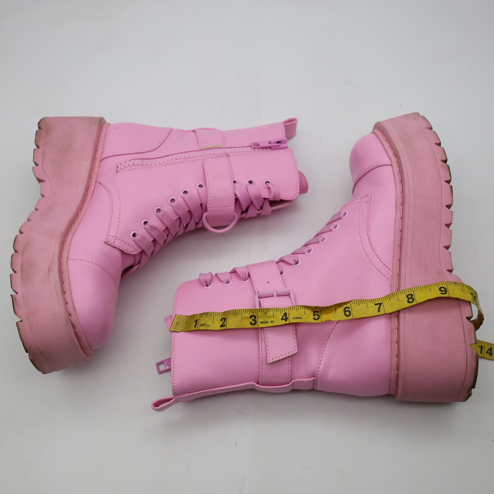 Current Mood Pink Synthetic Combat Boots Women’s Size 7 M High Top