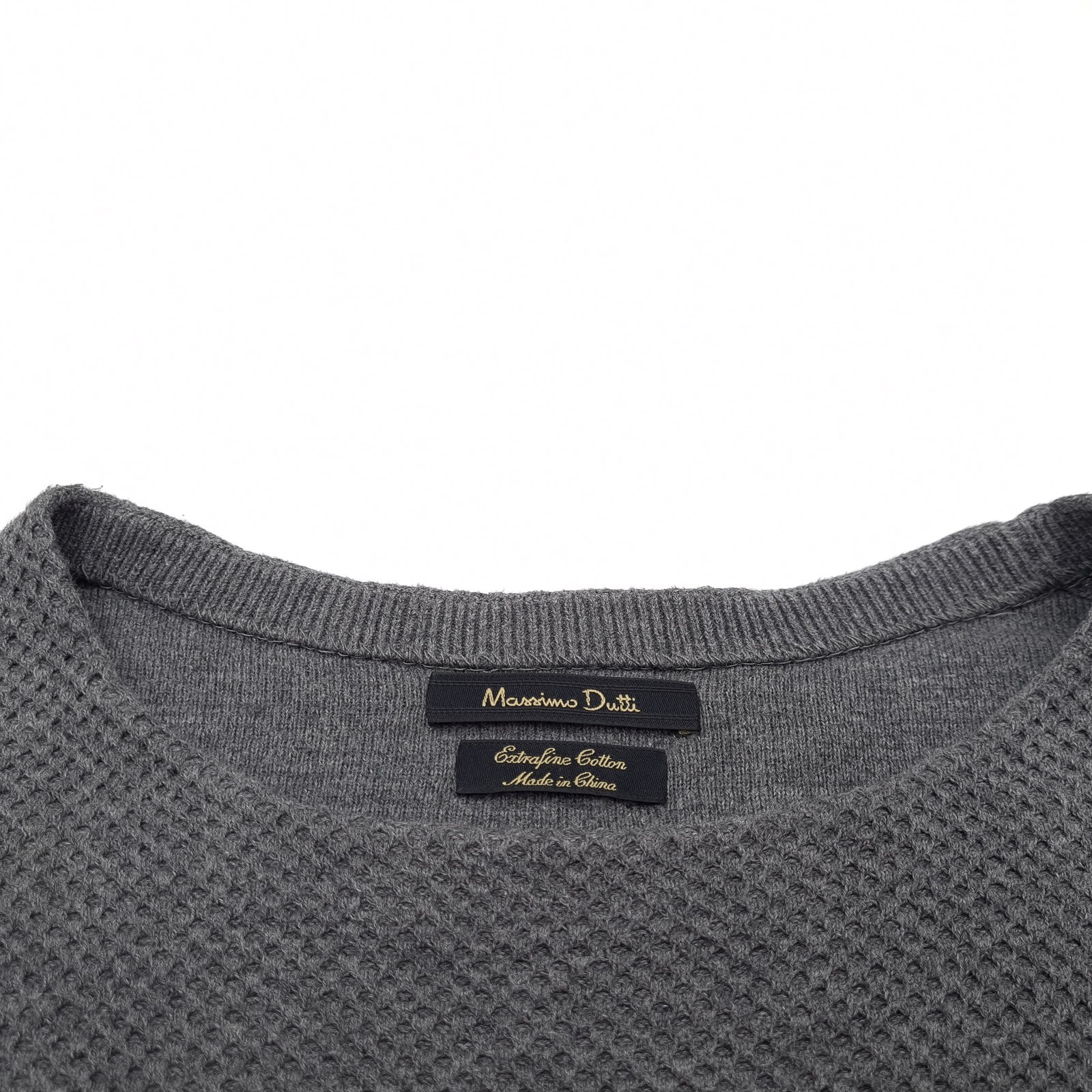 Massimo Dutti Mens Pullover Knitwear Grey Ta1 Regular Fit Size M