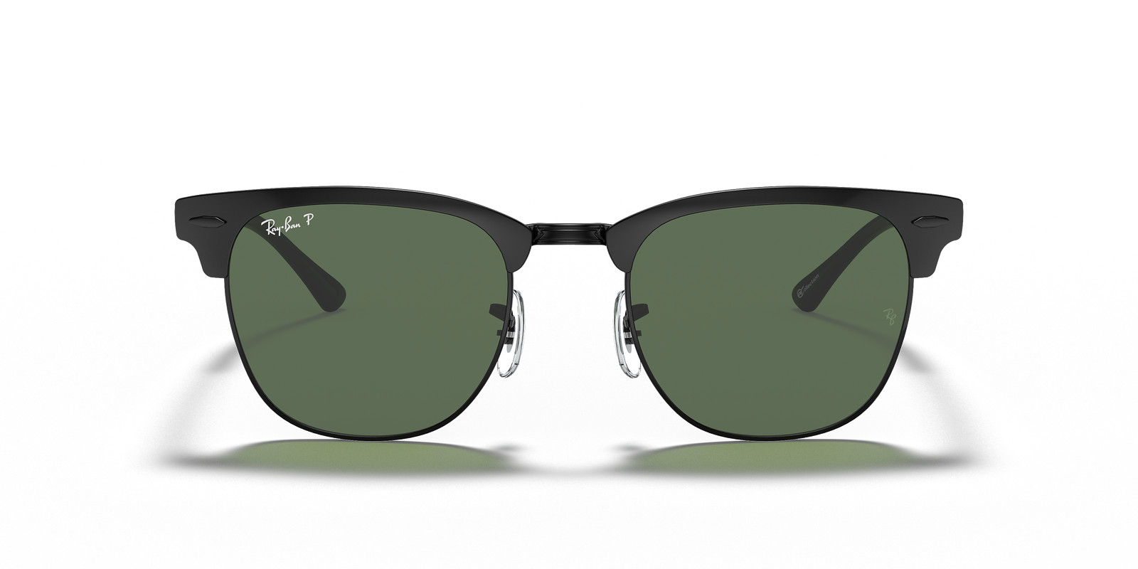 Ray-Ban Clubmaster Metal Polarized Black/Green Classic G-15 51 mm Sunglasses