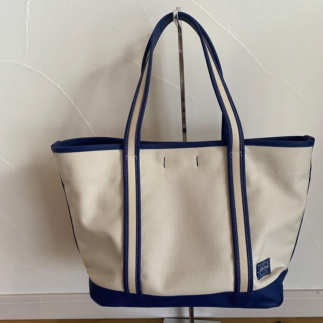Porter Girl Boyfriend Tote Bag Navy Durable Material L Used
