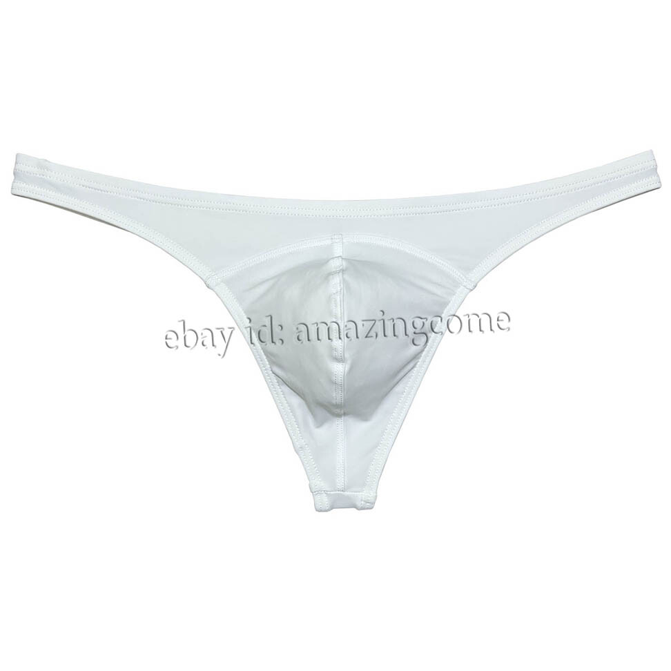 Men’s Matte Swimming Cloth T-back Smooth Thong Underwear Elastic Bikini Tangas