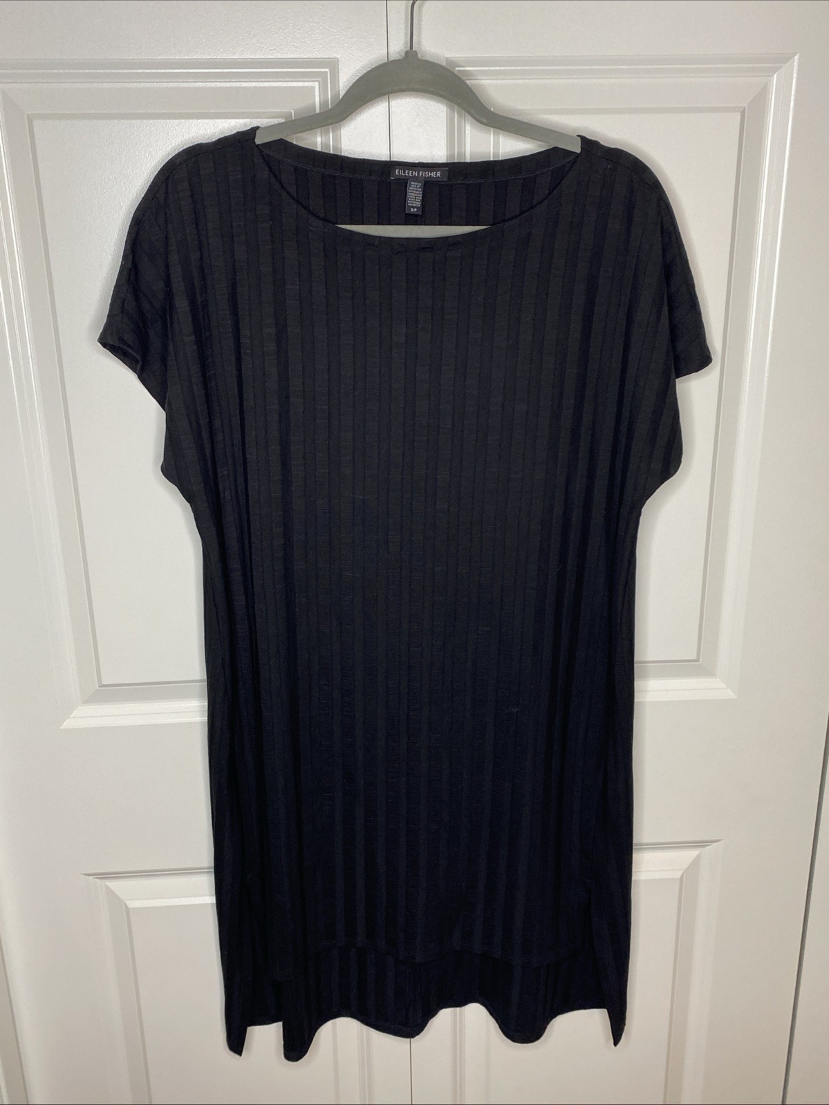 Eileen Fisher Black T Shirt Shift Dress Minimalist Style Size S/P