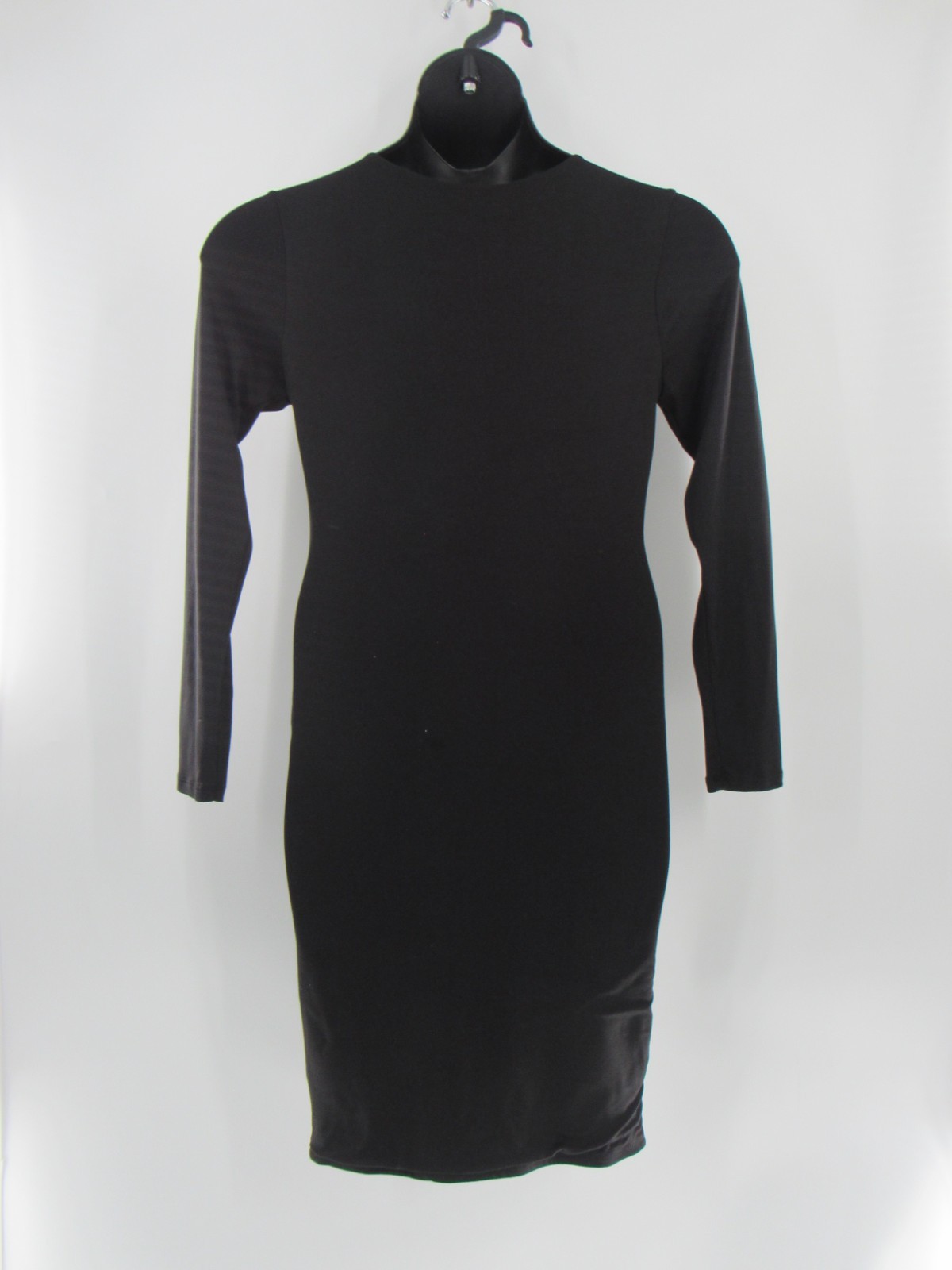 Fashion Nova Women Black Long Sleeve Stretchy Dress Minimalist Quiet Luxury Y2K