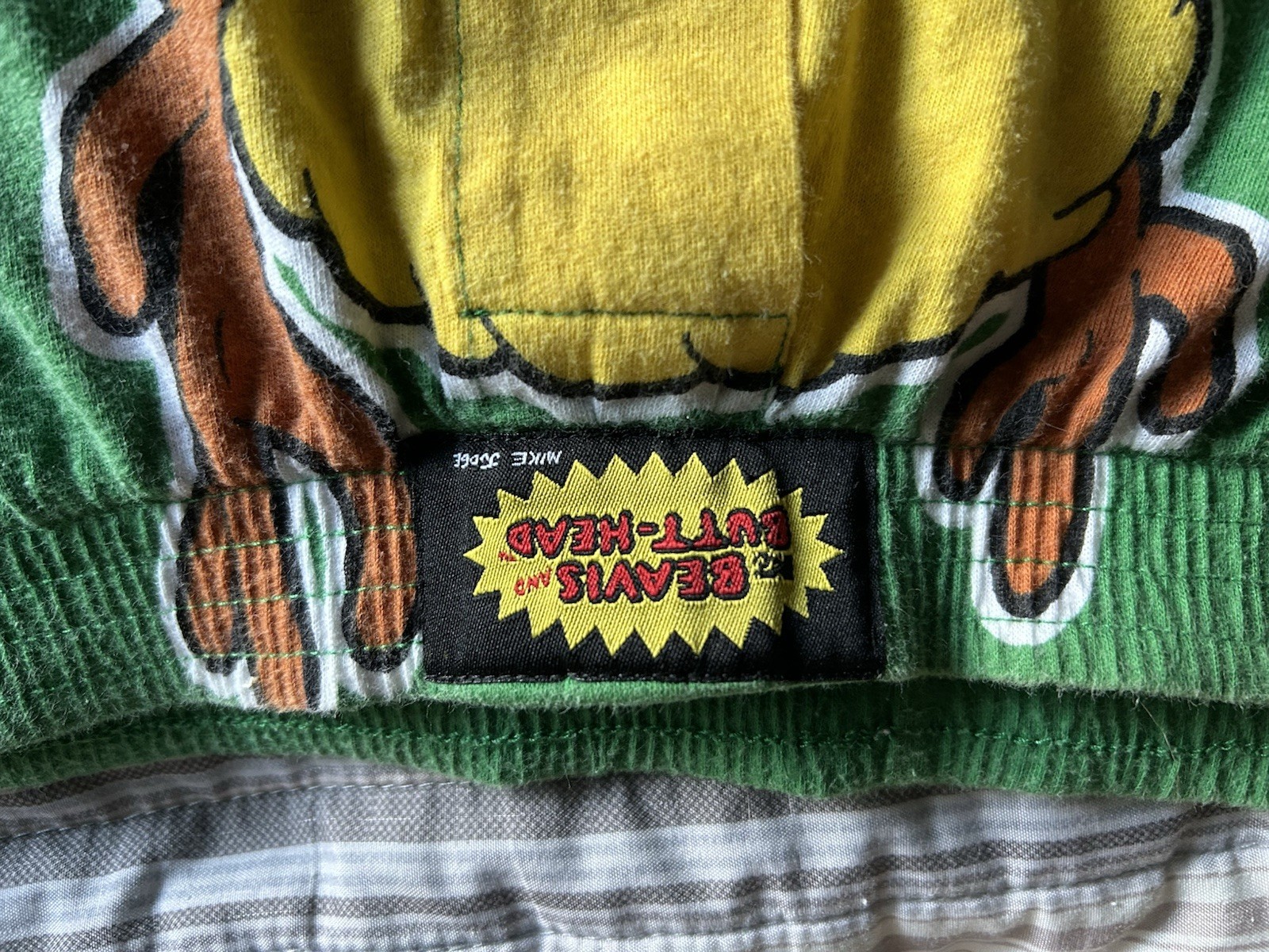 Beavis and Butt-Head Green Cartoon Graphic Print Pajama Shorts 100% Cotton L