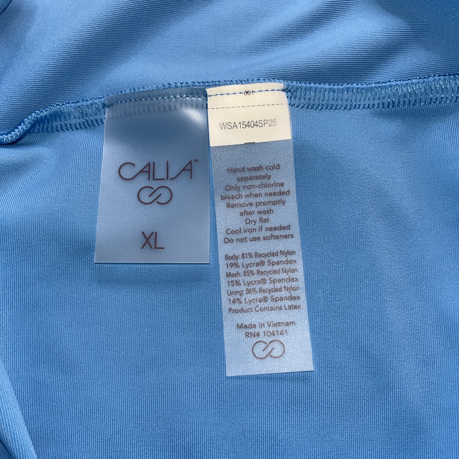Calia Bikini Bottoms womens size XL Wide Banded High Rise tranquil blue New