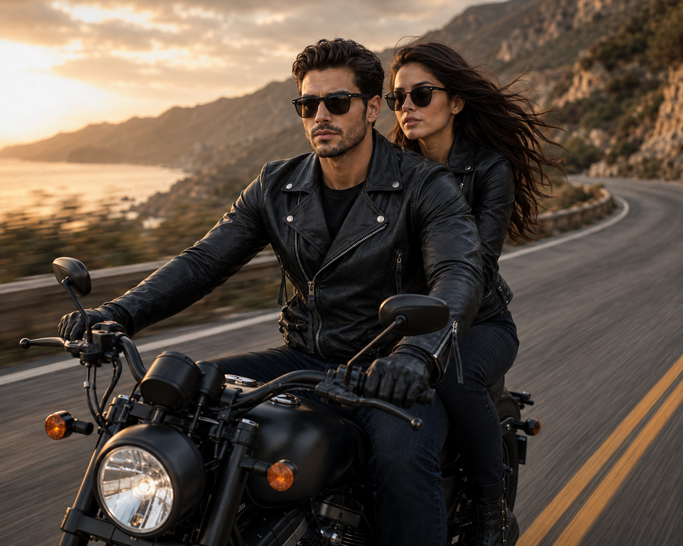 Men’s Genuine Leather Double Rider Jacket Classic Brando Motorcycle Biker Coat