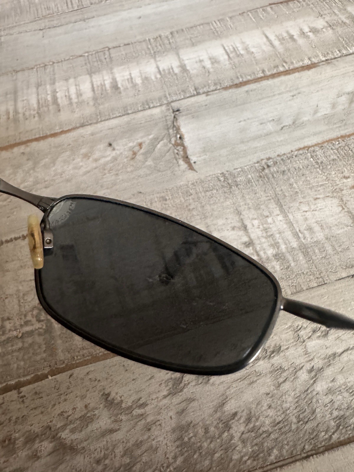 Oakley Whisker Pewter Black Sunglasses Frames 12-849 60-19 Polarized Metal Oval