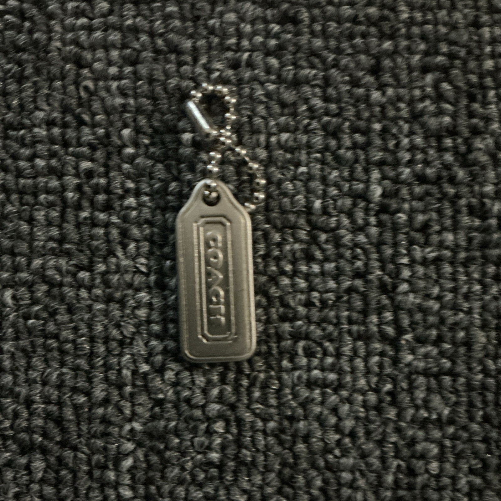 Coach Silver Tone Metal Logo Key Chain Keyring Solid Pattern for Women 2 in