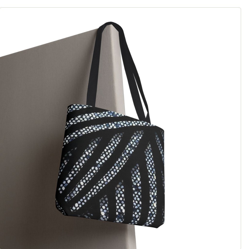 Tote Bag AOP Silver And Black