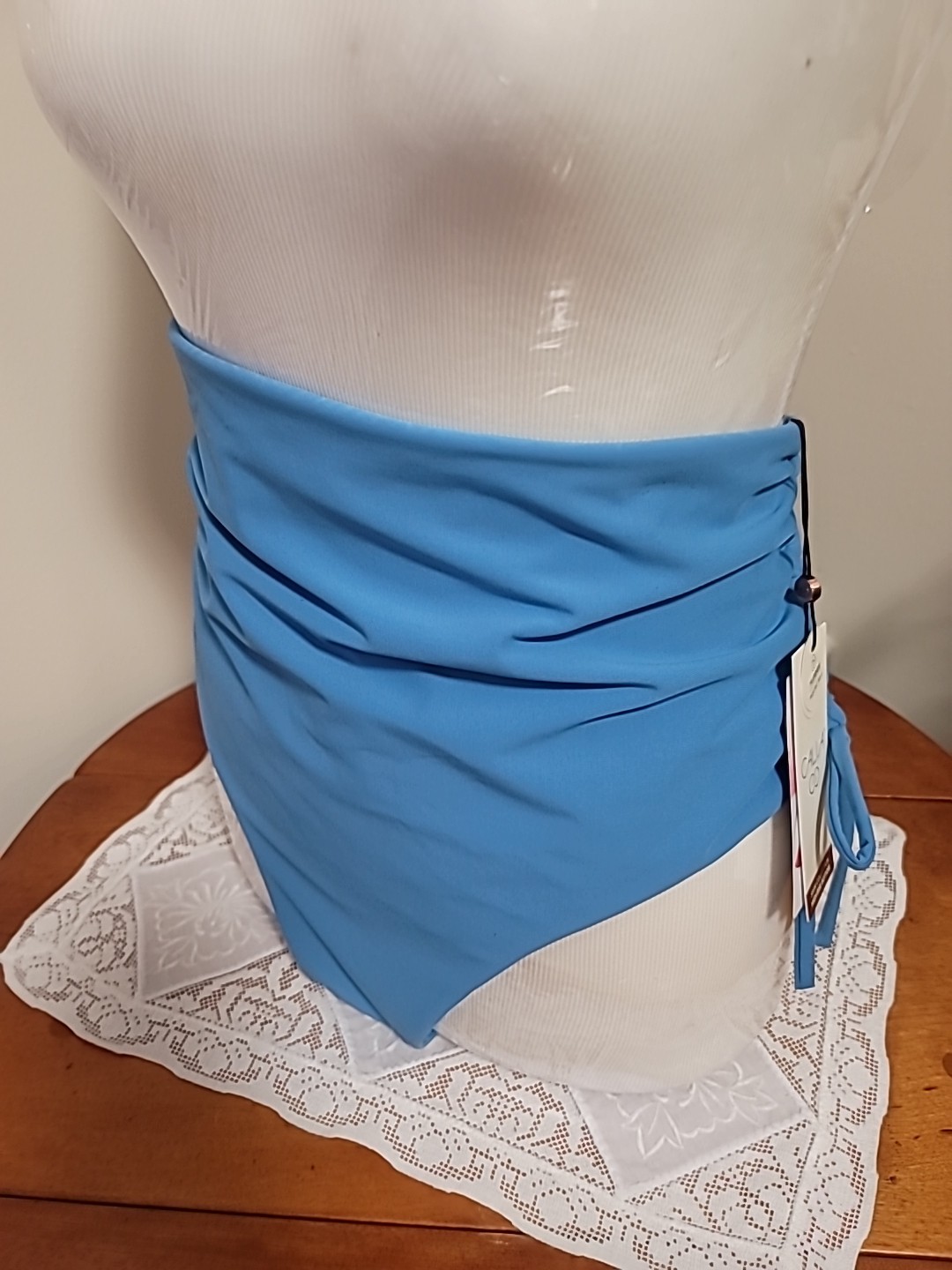 Nwt Calia Women’s XXL Swim Ruched Side Tie Tranquil BLUE Bottoms WSA23410SP25