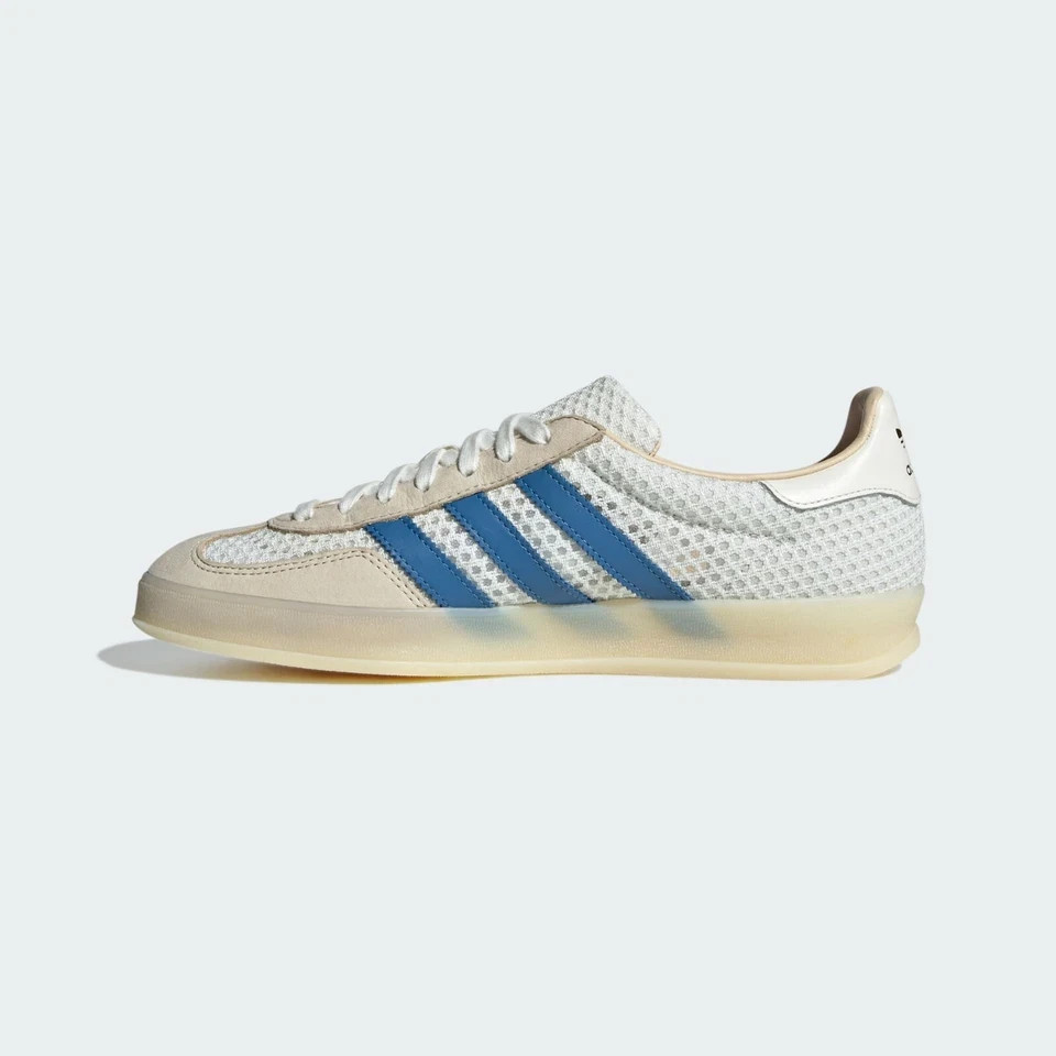 adidas Originals Gazelle Indoor Shoes Off White Focus Blue Sneakers Mens JH5419