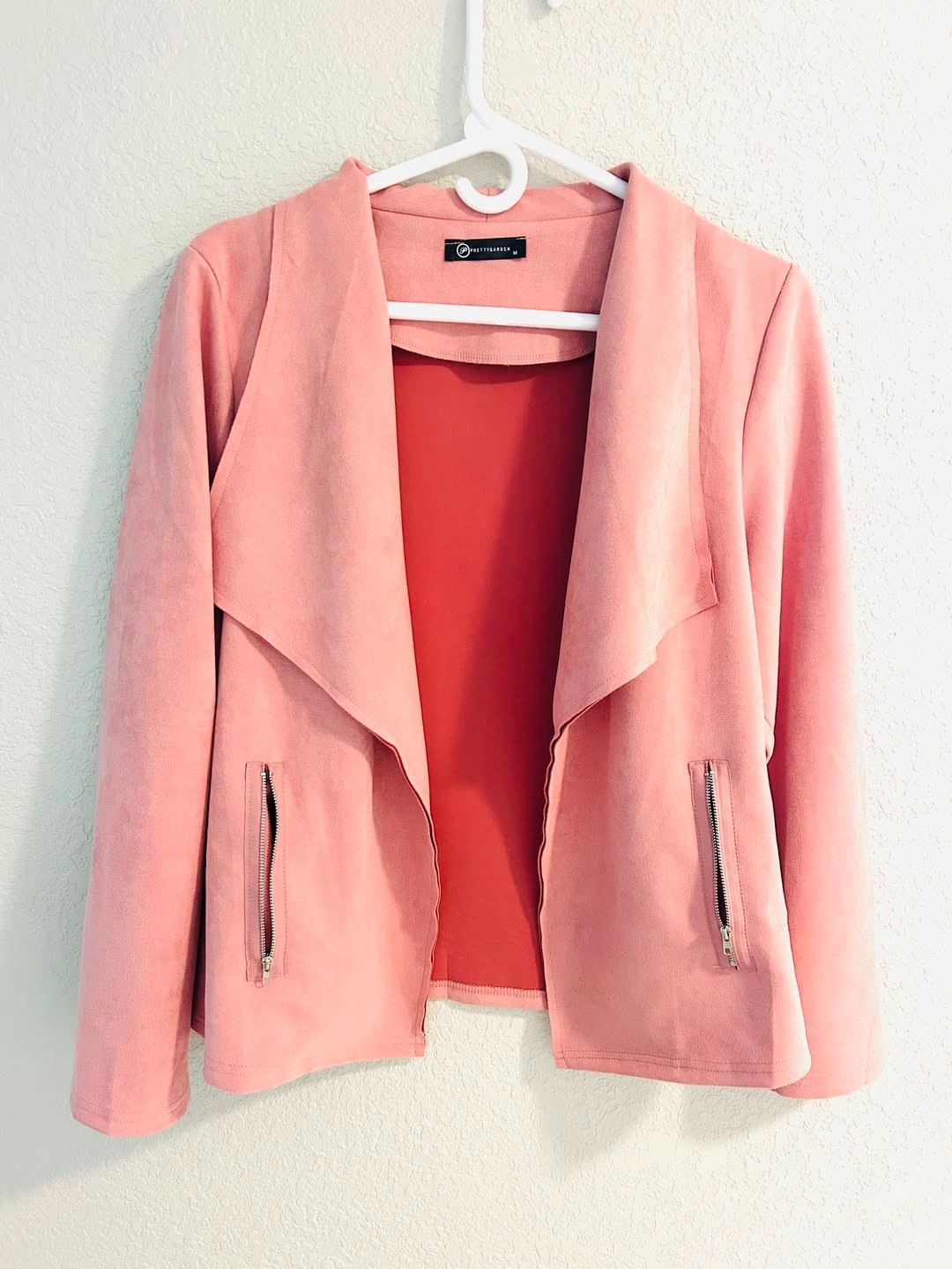 Womens Size M Faux Leather Jacket Pink