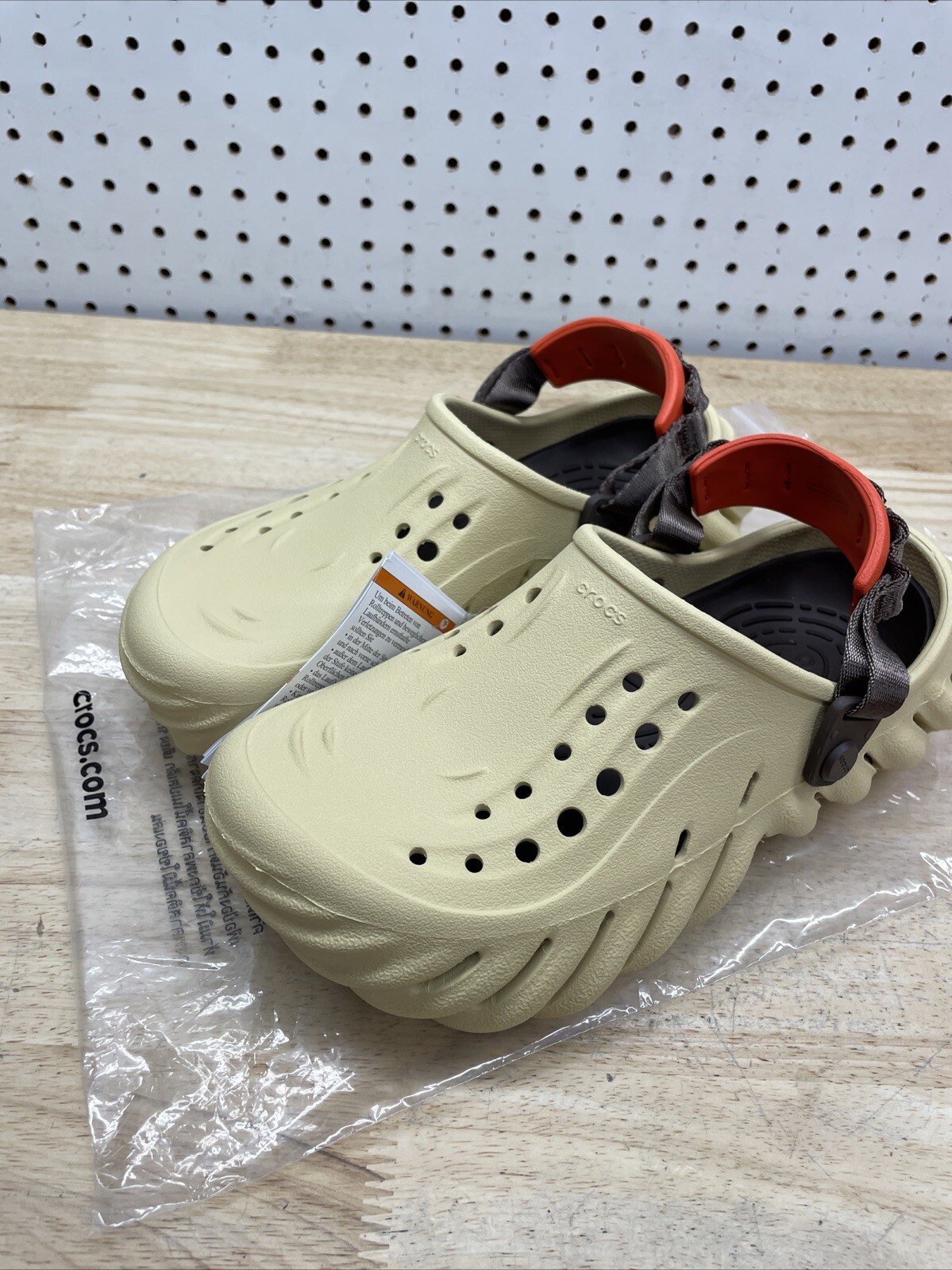 Crocs Echo Clog Sesame Unisex Slip On Comfort 207937-0HX New Multiple Sizes